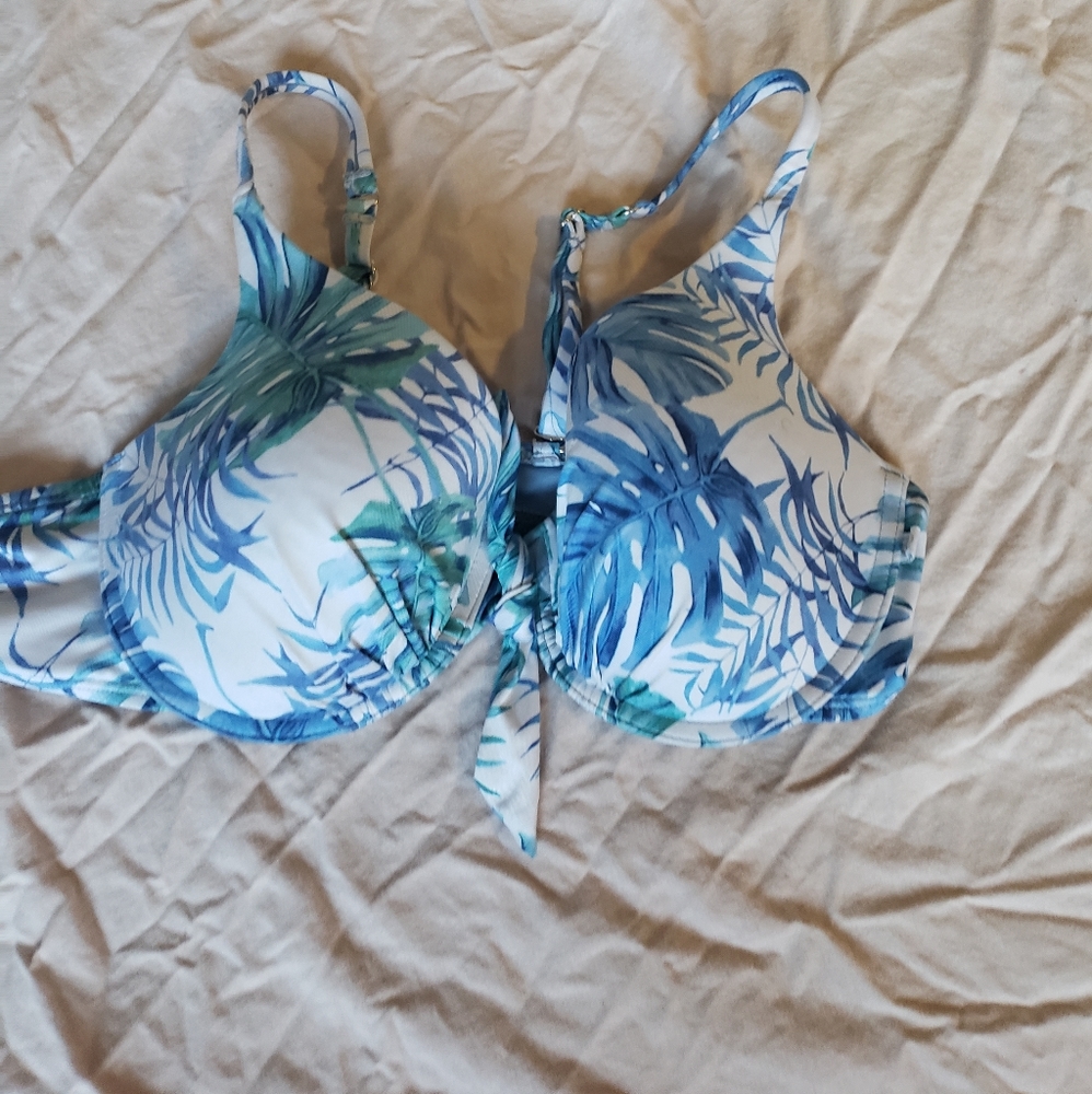 La Vie en Rose Blue Tropical Bikini Top